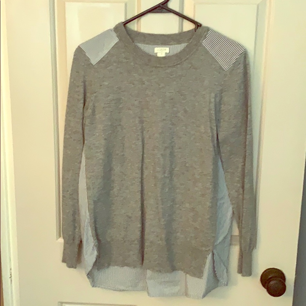 J.Crew Long Sleeve Sweater with Linen Back